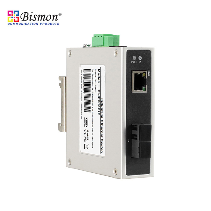 1xRJ45 10/100M+1xSC Fiber Single-mode 20km, Dual fiber industrial Ethernet switch